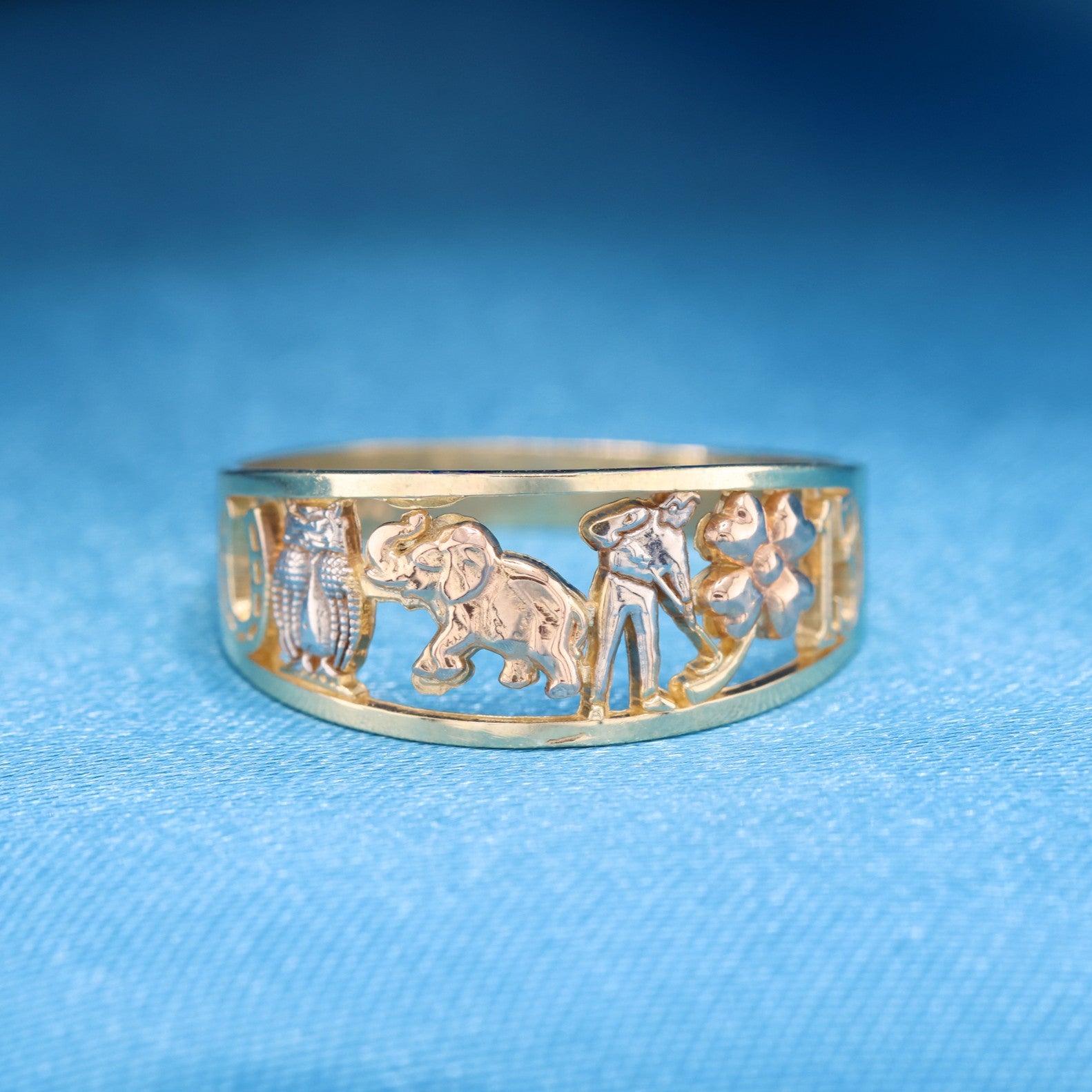 Lucky 3-Tone Ring - 10k Gold