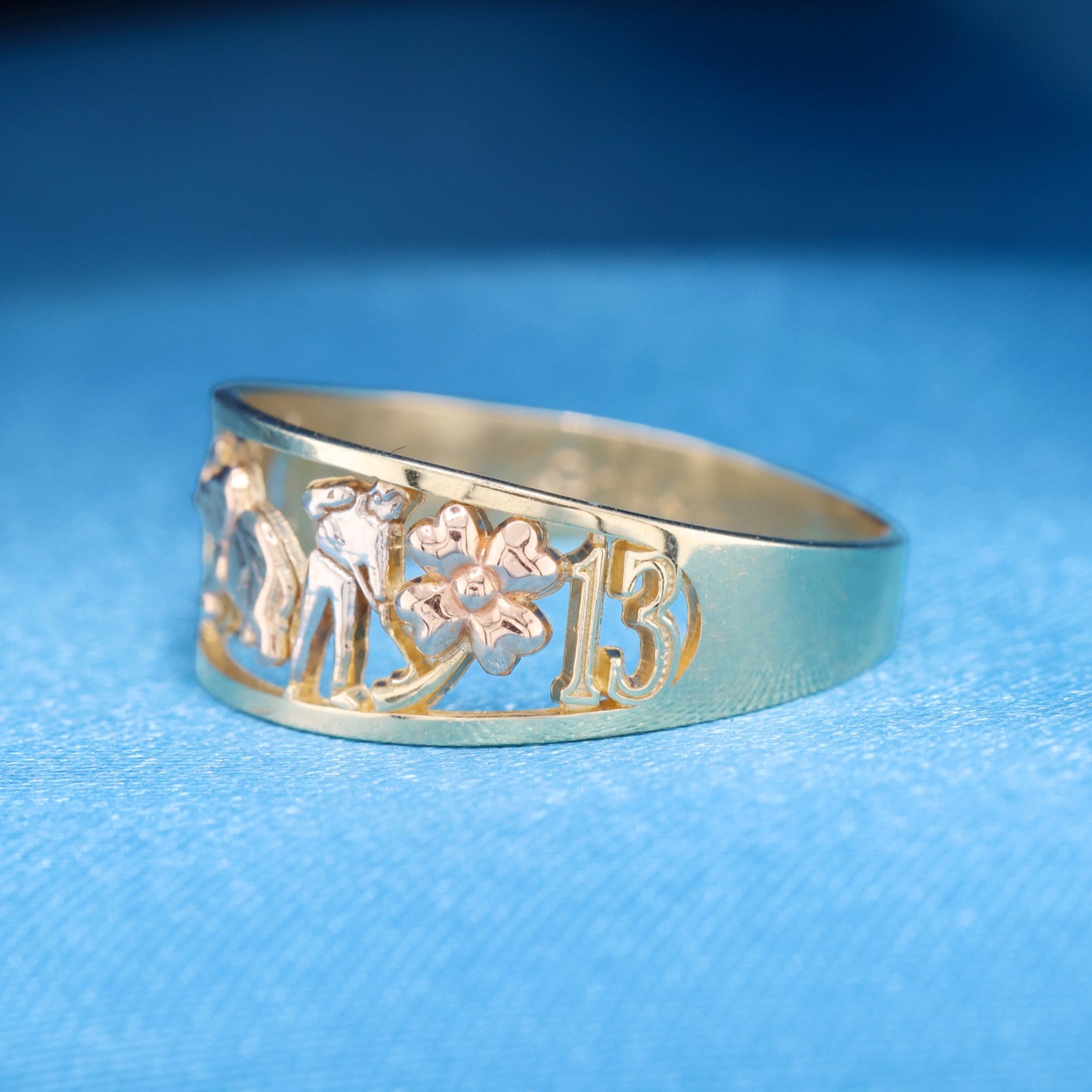 Lucky 3-Tone Ring - 10k Gold