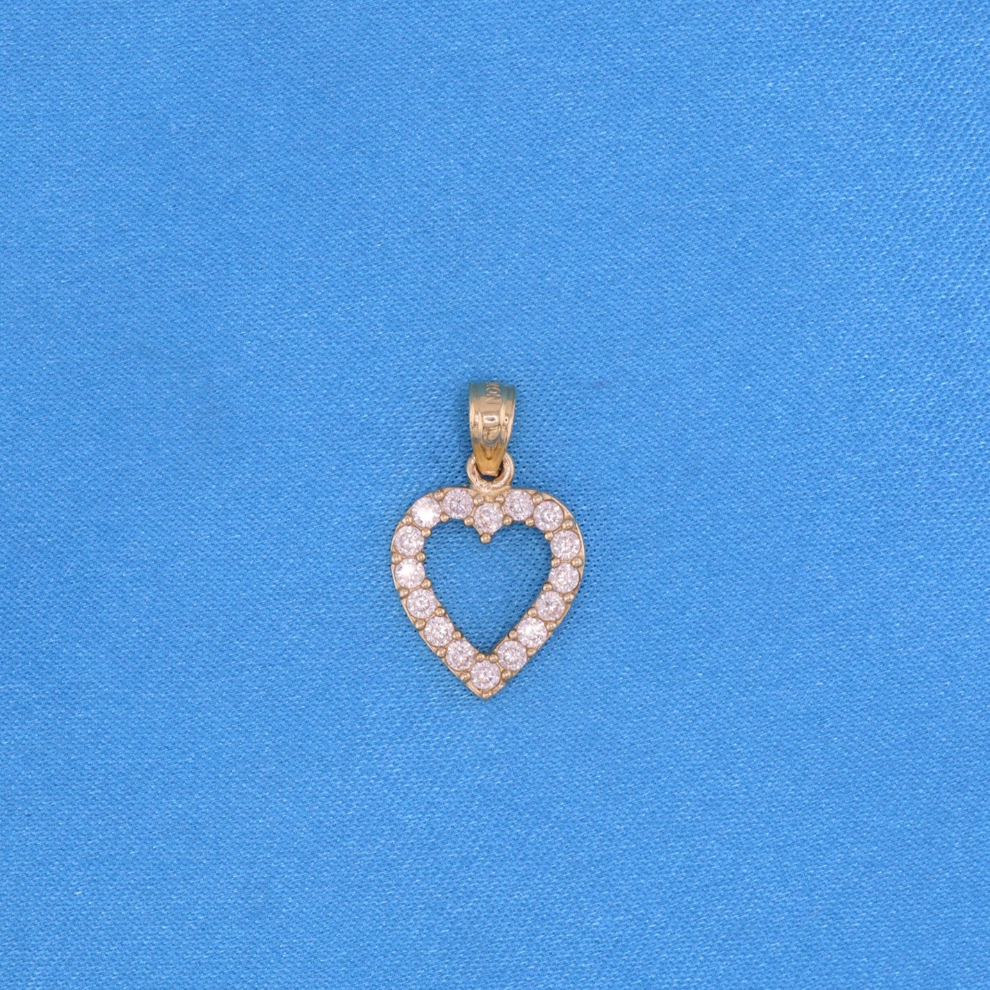 Small Iced Heart Pendant - 10k Gold