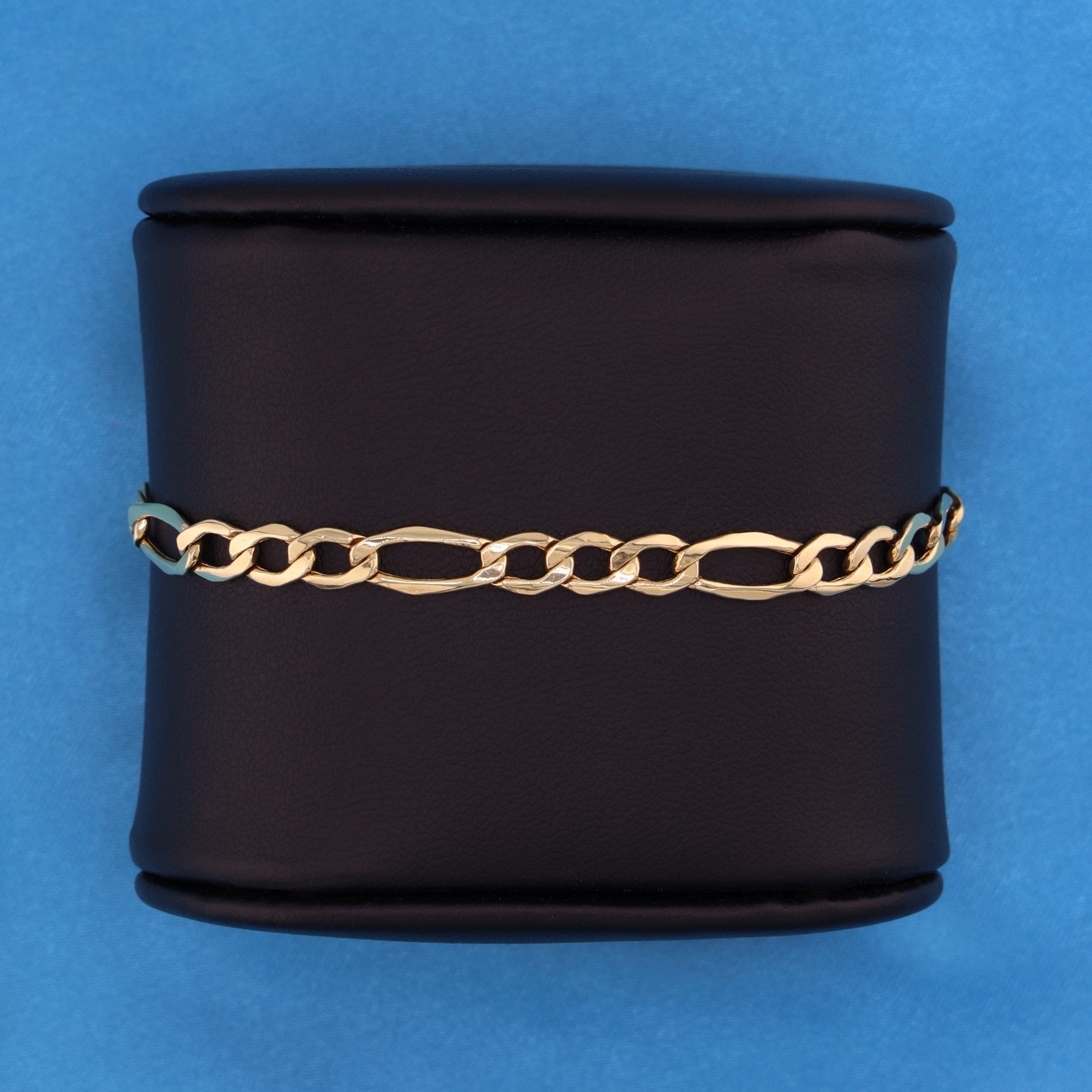 5.5mm Hollow Figaro Bracelet - 14k Gold