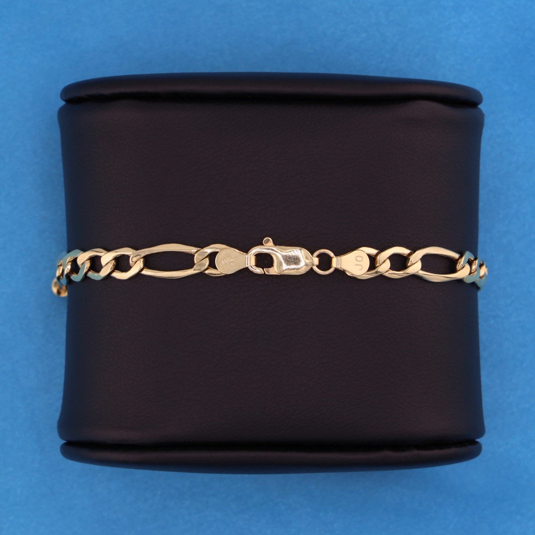 5.5mm Hollow Figaro Bracelet - 14k Gold