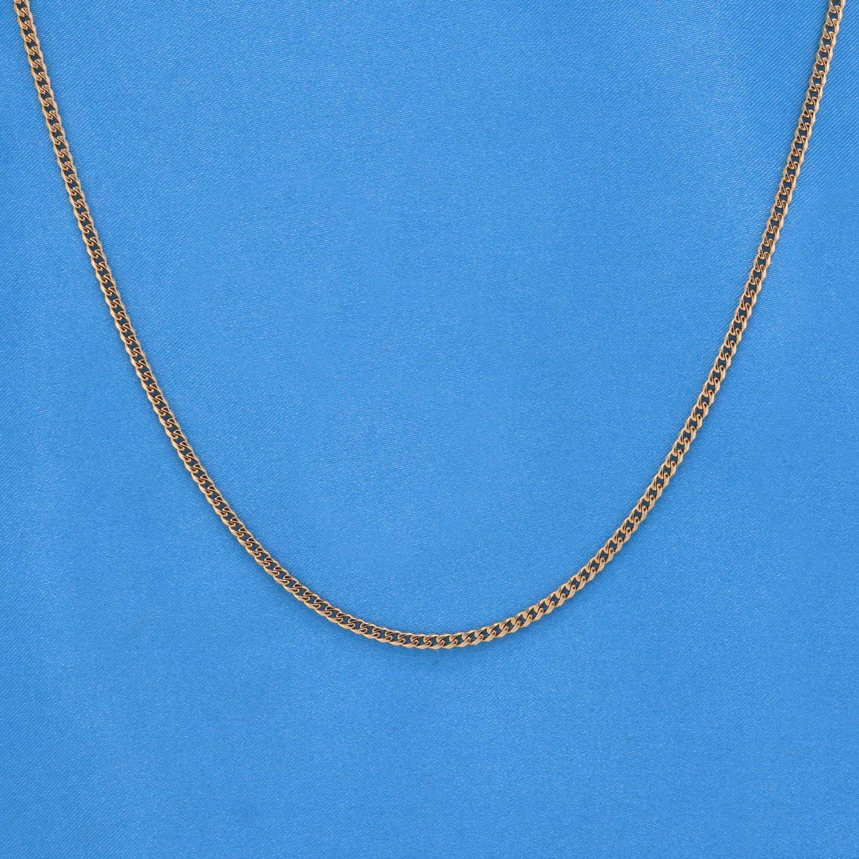 3mm Micro Cuban Curb link chain - Gold