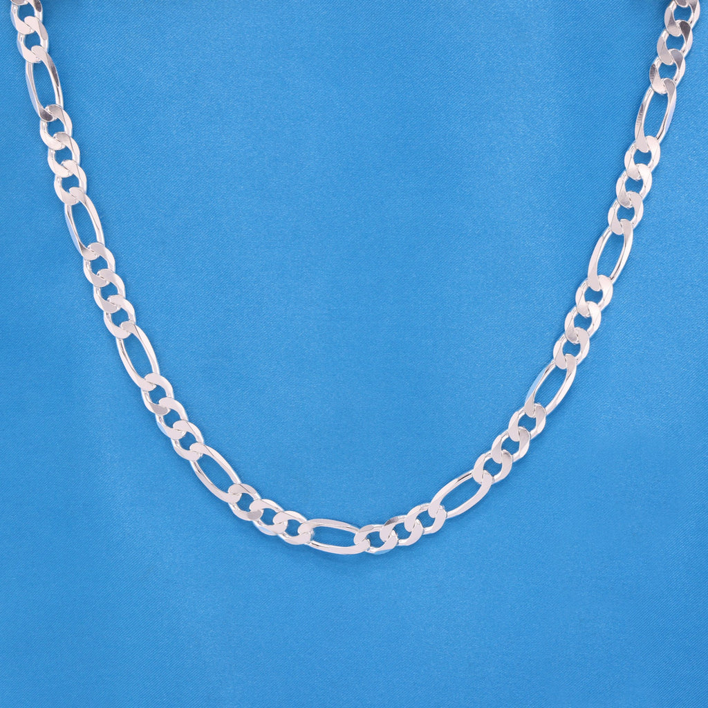 8mm Figaro Chain - 925 Silver