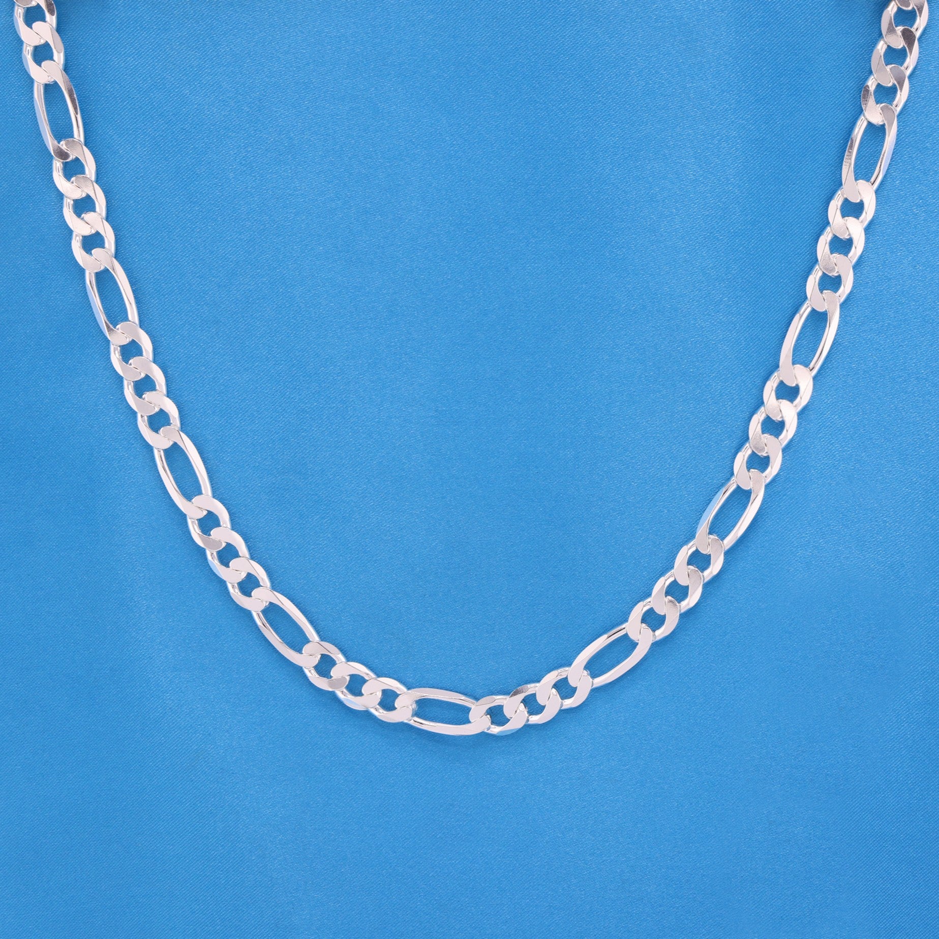 8mm Figaro Chain - 925 Silver