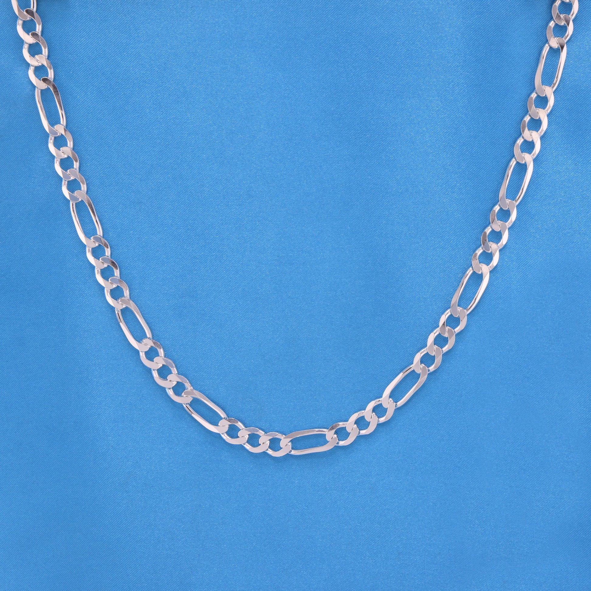 9mm Figaro Chain - 925 Silver