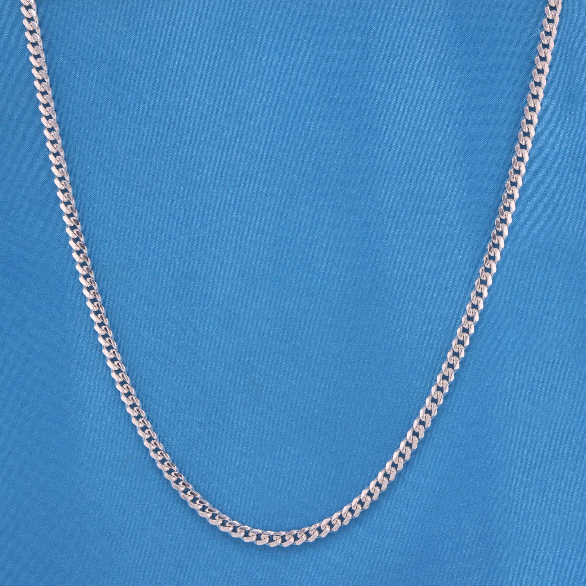 5mm Solid Round Curb Cuban Chain - 925 Silver