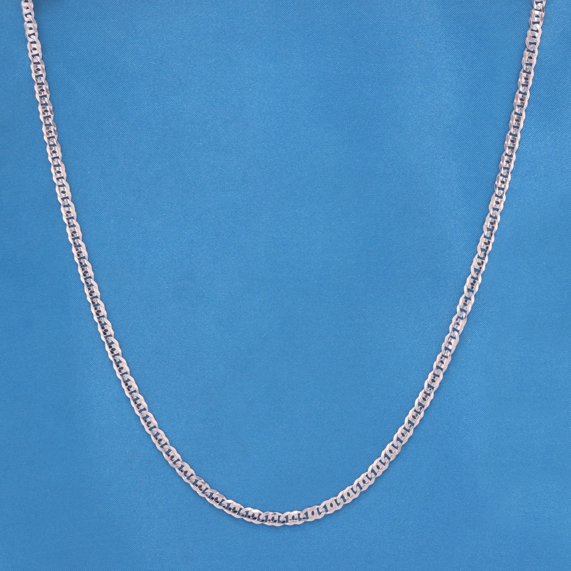 4mm Bird Eye Diamond Cut Curb Chain - 925 Silver