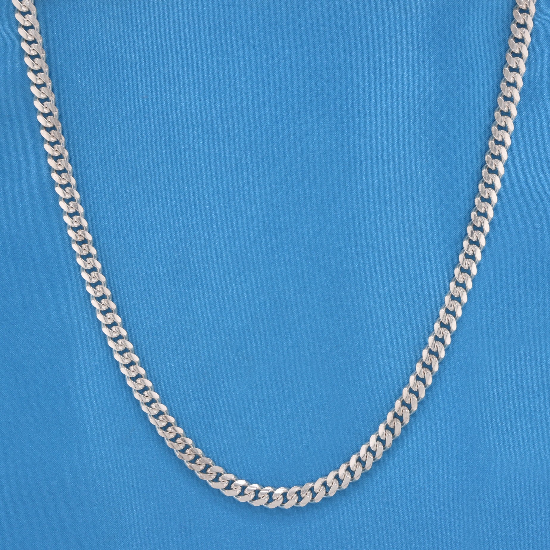 6.4mm Solid Round Curb Cuban Chain - 925 Silver