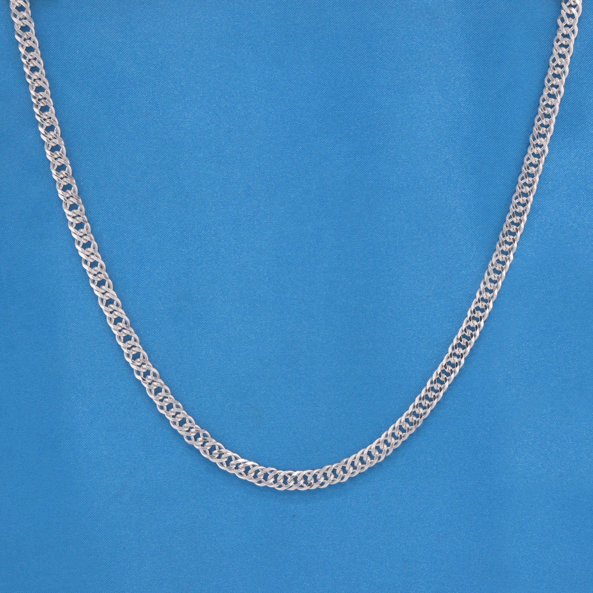 6mm Double Curb Link Chain - 925 Silver