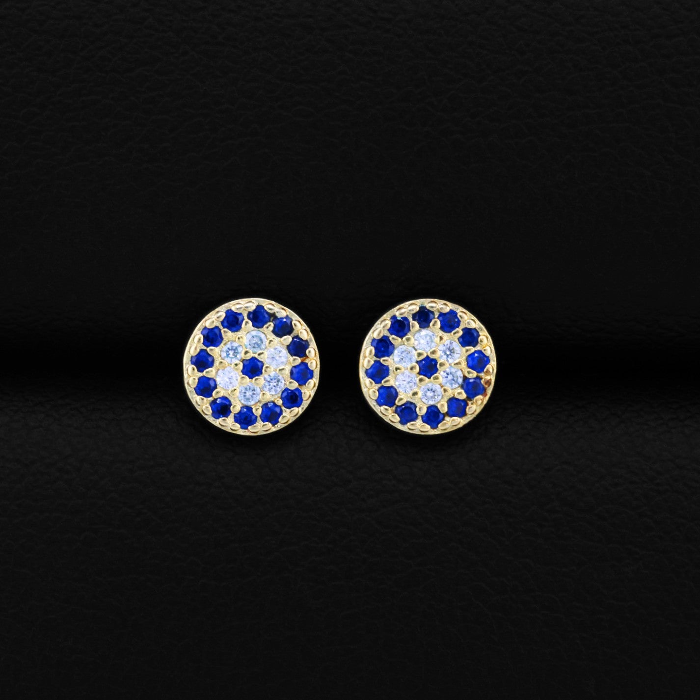 Evil Eye Stud Earrings - Gold over 925 Silver