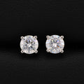VVS Moissanite Round Cut Stud Earrings - 925 Silver