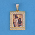 Custom Iced Frame Photo Pendant - Gold