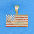 Iced Out USA Flag Pendant - Gold