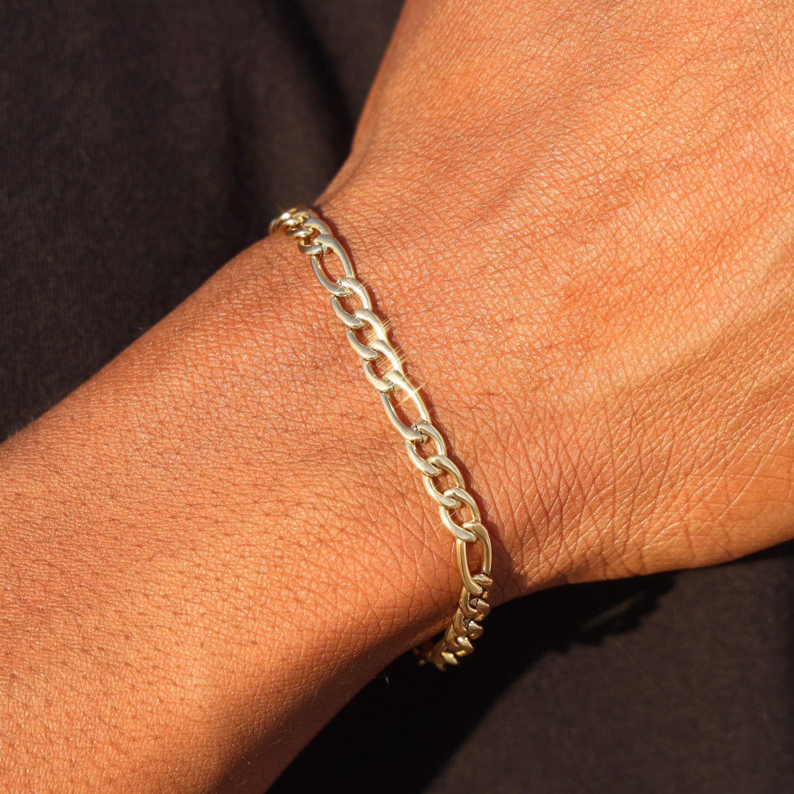 5mm Figaro Bracelet - Gold