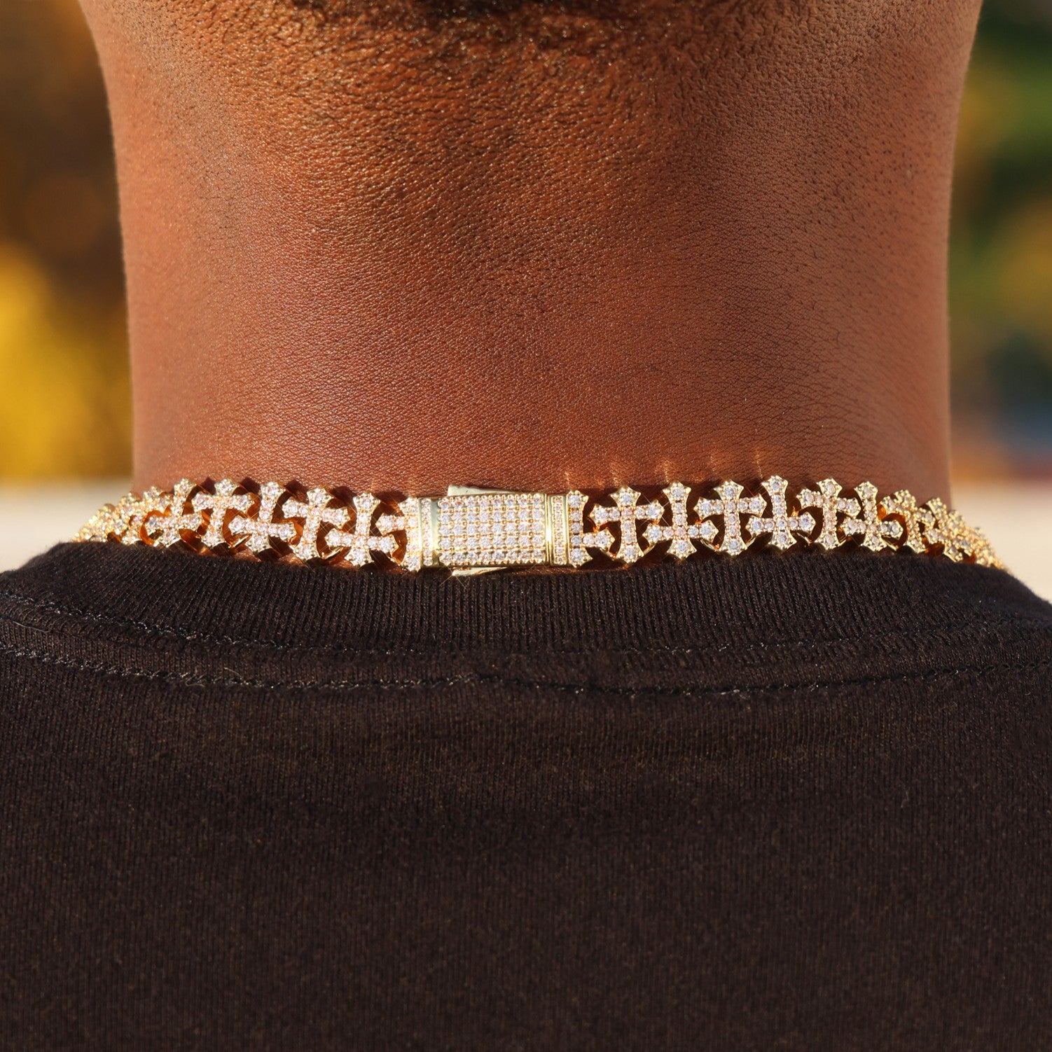 Iced Cross Chain - Gold