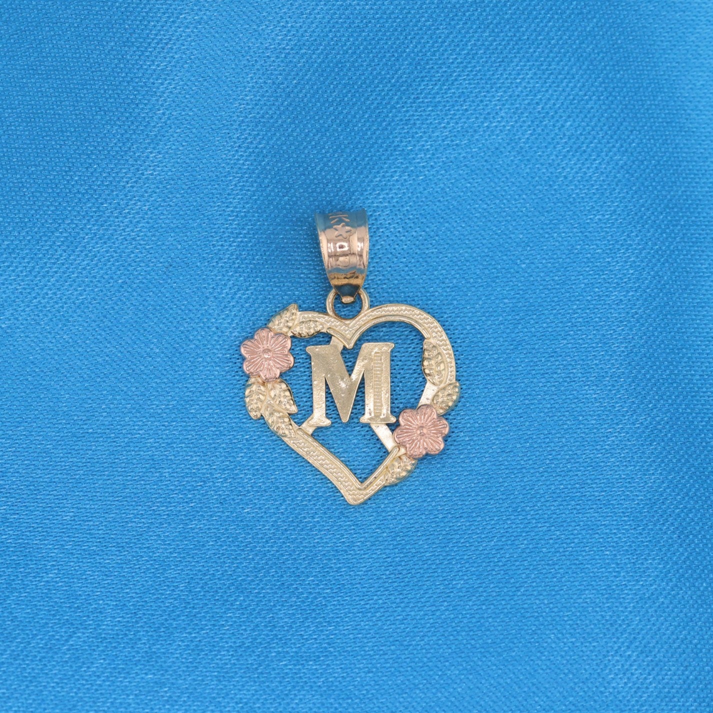 Heart Initial Letter Pendant - 14k Gold