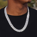 13mm Moissanite Prong Link Chain - 925 Silver