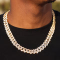 13mm Diamond Prong link Cuban chain - Gold