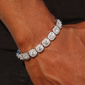 10mm Moissanite Clustered Tennis Bracelet - 925 Silver