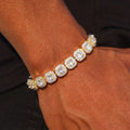 10mm Clustered Tennis Bracelet - Gold