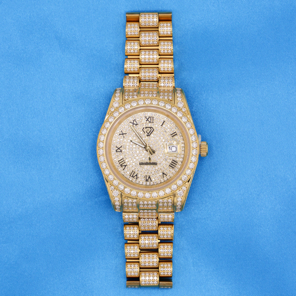Fully Iced Watch - Gold