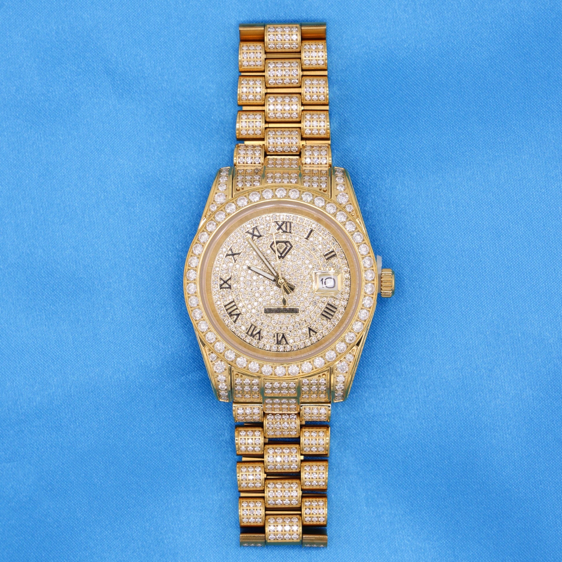 Fully Iced Watch - Gold