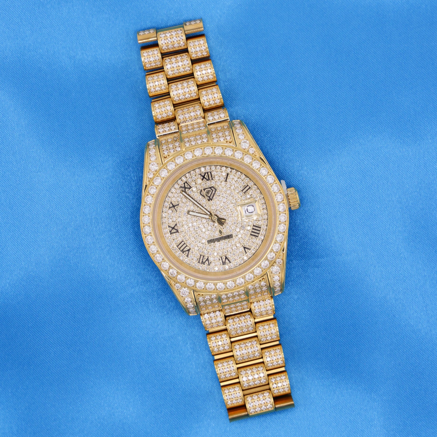 Fully Iced VVS Moissanite Watch - Gold