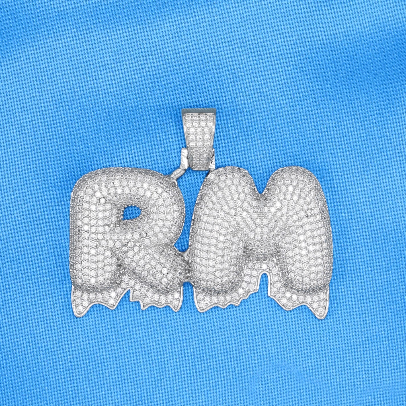 Custom Iced Out Bubble Letter Drip Pendant