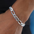 8mm Figaro Bracelet - 925 Silver