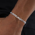 5mm Figaro Bracelet - 925 Silver