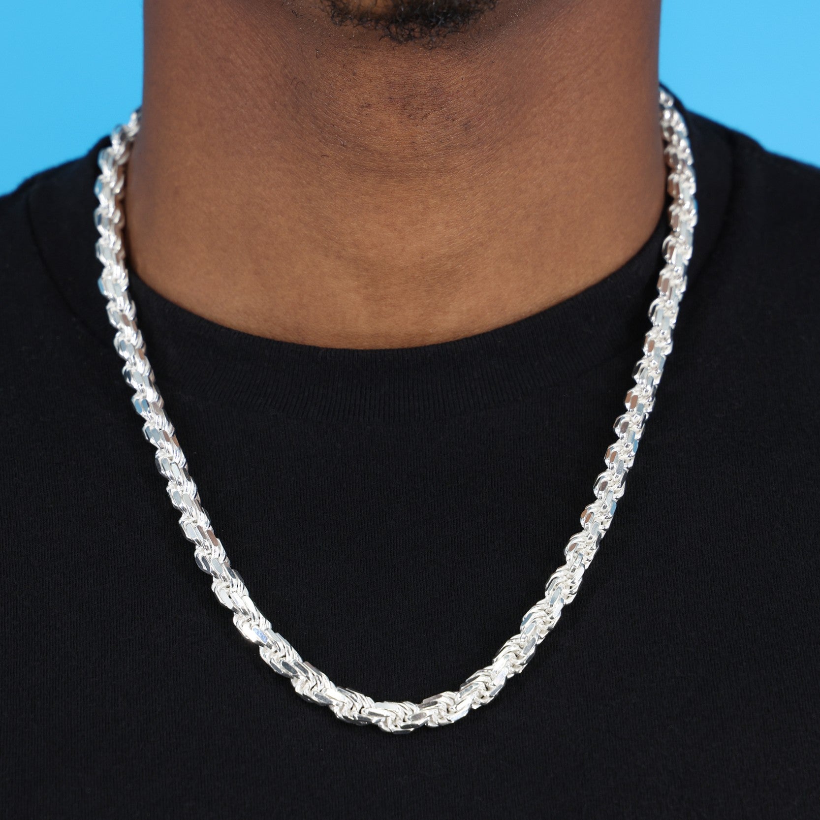7mm Rope Chain - 925 Silver