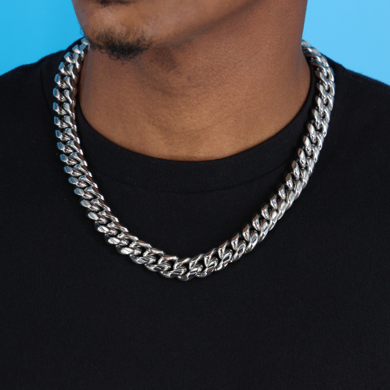 14mm Miami Cuban with the Iced Out Clasp Chain - Premium 316L Stainless