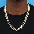 12mm Iced Out Miami Cuban Chain - Gold