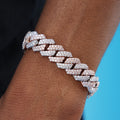 13mm Diamond Prong Link Bracelet - 2 Tone