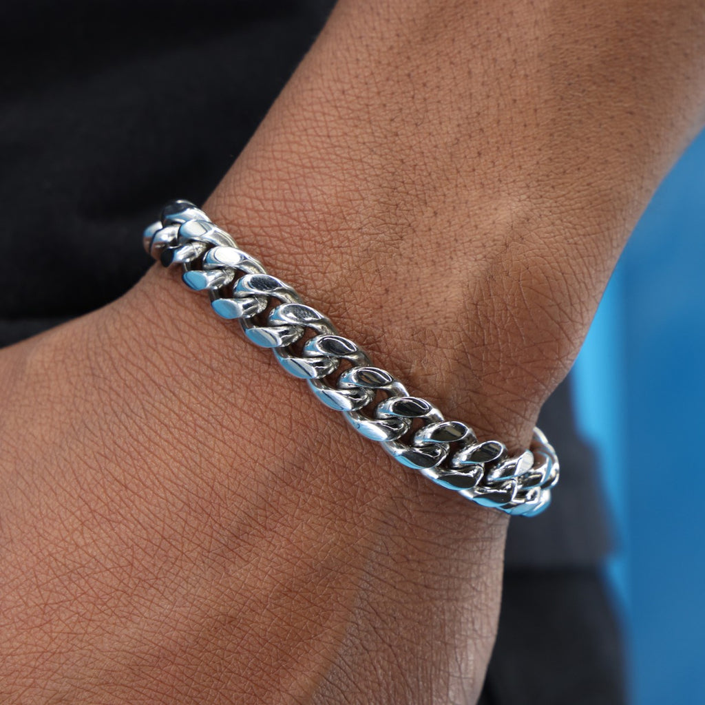 10mm Miami Cuban Bracelet (Iced Out Clasp) - Premium 316L Stainless