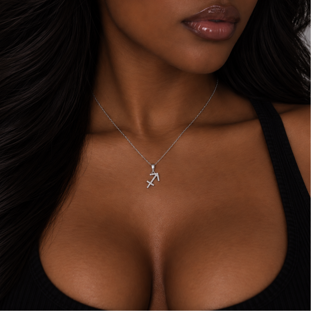 Zodiac Sign Saggitarius Necklace - 925 Silver